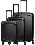 Travelite Millennium 4 Rollen Kofferset 3-teilig mit Dehnfalte schwarz TAS065957