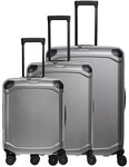 Travelite Millennium 4 Rollen Kofferset 3-teilig mit Dehnfalte silberfarben TAS065959