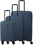 Travelite Air Stripe 4 Rollen Kofferset 3-teilig mit Dehnfalte blau TAS067494