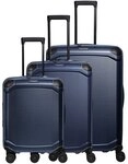 Travelite Millennium 4 Rollen Kofferset 3-teilig mit Dehnfalte blau TAS065958