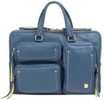 DuDu Pocket Aktentasche Leder 36 cm Laptopfach blau TAS072890