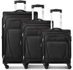 Wenger Beaumont 4 Rollen Kofferset 3-teilig mit Dehnfalte schwarz TAS076318