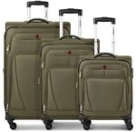Wenger Beaumont 4 Rollen Kofferset 3-teilig mit Dehnfalte oliv TAS076320
