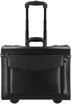 Dermata 2-Rollen Pilotentrolley Leder 45,5 cm Laptopfach grau TAS016786