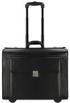 Dermata 2 Rollen Pilotentrolley Leder 39 cm schwarz TAS016787