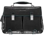 Piquadro Blue Square Aktentasche Leder 43 cm Laptopfach schwarz CA1068B2-N
