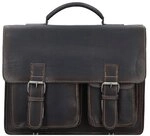 Greenburry Aktentasche Leder 39 cm blau 1128-NB-27