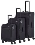 Travelite Chios 4 Rollen Kofferset 3-teilig mit Dehnfalte schwarz 80040-01