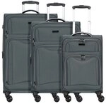 d & n d&n Travel Line 9204 4 Rollen Kofferset 3-teilig mit Dehnfalte grau...
