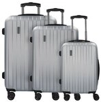 bugatti Lima 2.0 FL 4-Rollen Kofferset 3tlg mit Doppelrollen silberfarben 497073-43
