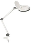 Traderia GmbH Lumeno LED-Kosmetikleuchte, 5 Dioptrien Lupe, in grau mit Tischklemme,