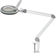 Traderia GmbH Lumeno LED-Kosmetik-Lupenleuchte 5 Dioptrien in Wei&szlig; / Grau mit