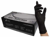 Nitras Nitril Handschuhe Black Wave, schwarz puderfrei (100 Stück) Gr. L 8320-L