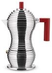 Alessi Pulcina Espressomaschine (3 Tassen, silber/rot) 3 Tassen | silber/rot MDL02/3