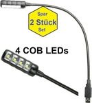 Adam Hall Stands SLED 1 ULTRAUSB USB Schwanenhalsleuchte mit 4 COB LEDs
