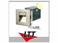 ISOLED LED Einbauleuchte rechteckig IP44, Edelstahl, 1W, warmweiß, inkl....