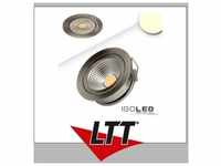 ISOLED LED Einbaustrahler COB mit Reflektor, 5W, 60°, nickel geb., warmweiß