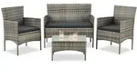 Polyrattan Sitzgruppe Fort Myers - Grau-meliert, Grau