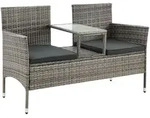 Polyrattan Sitzbank Monaco - Grau-meliert Polyrattan Sitzbank Monaco - Grau-meliert