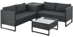 Gartenlounge f&uuml;r 4 Personen Santorini - Schwarz