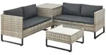 Gartenlounge f&uuml;r 4 Personen Santorini - Grau