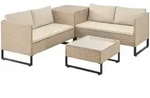 Gartenlounge f&uuml;r 4 Personen Santorini - Creme