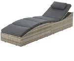 Faltbare Polyrattan Sonnenliege Lamia - Grau-meliert