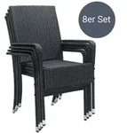 Polyrattan Gartenst&uuml;hle Yoro - Schwarz