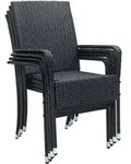 Polyrattan Gartenst&uuml;hle Yoro - Schwarz