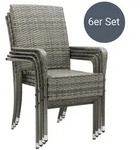 Polyrattan Gartenst&uuml;hle Yoro - Grau-meliert