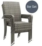 Polyrattan Gartenst&uuml;hle Yoro - Grau-meliert