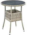 Runder Polyrattan Gartentisch Yoro - Grau