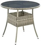 Runder Polyrattan Gartentisch Yoro - Grau