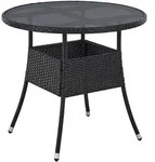 Runder Polyrattan Gartentisch Yoro - Schwarz