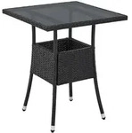 Eckiger Polyrattan Gartentisch Yoro - Schwarz