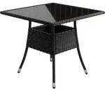 Eckiger Polyrattan Gartentisch Yoro - Schwarz