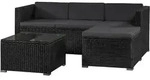Polyrattan Lounge Punta Cana - Schwarz, Grau