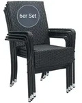 Polyrattan Gartenst&uuml;hle Yoro - Schwarz