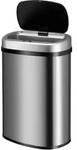 Rechteckiger M&uuml;lleimer mit Sensor - Silber