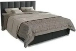 Boxspringbett Seattle - Malmo-Stoff - Dunkelgrau
