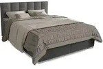 Boxspringbett Seattle - Malmo-Stoff - Hellgrau