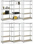 Lagerregal Basic 2er bis 8er Set 180 x 90 x 40 cm - Silber
