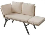 Polyrattan Multifunktionsbank Calvia Schwarz/Grau/Creme - Creme/Sand