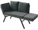 Polyrattan Multifunktionsbank Calvia Schwarz/Grau/Creme - Grau-meliert/Grau