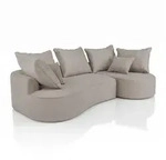 Sofa Tirano mit Ottomane & Dekokissen - Beige