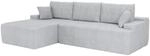 Sofa Coredo mit Cord Bezug & Dekokissen - Hellgrau