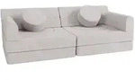 Kindersofa Kayo mit Cord Bezug & Kissen - beige
