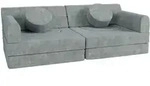 Kindersofa Kayo mit Cord Bezug & Kissen - hellgr&uuml;n