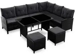 Rattan Lounge Manacor - Schwarz, Grau