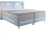 Boxspringbett Norfolk - Kunstleder - Wei&szlig;